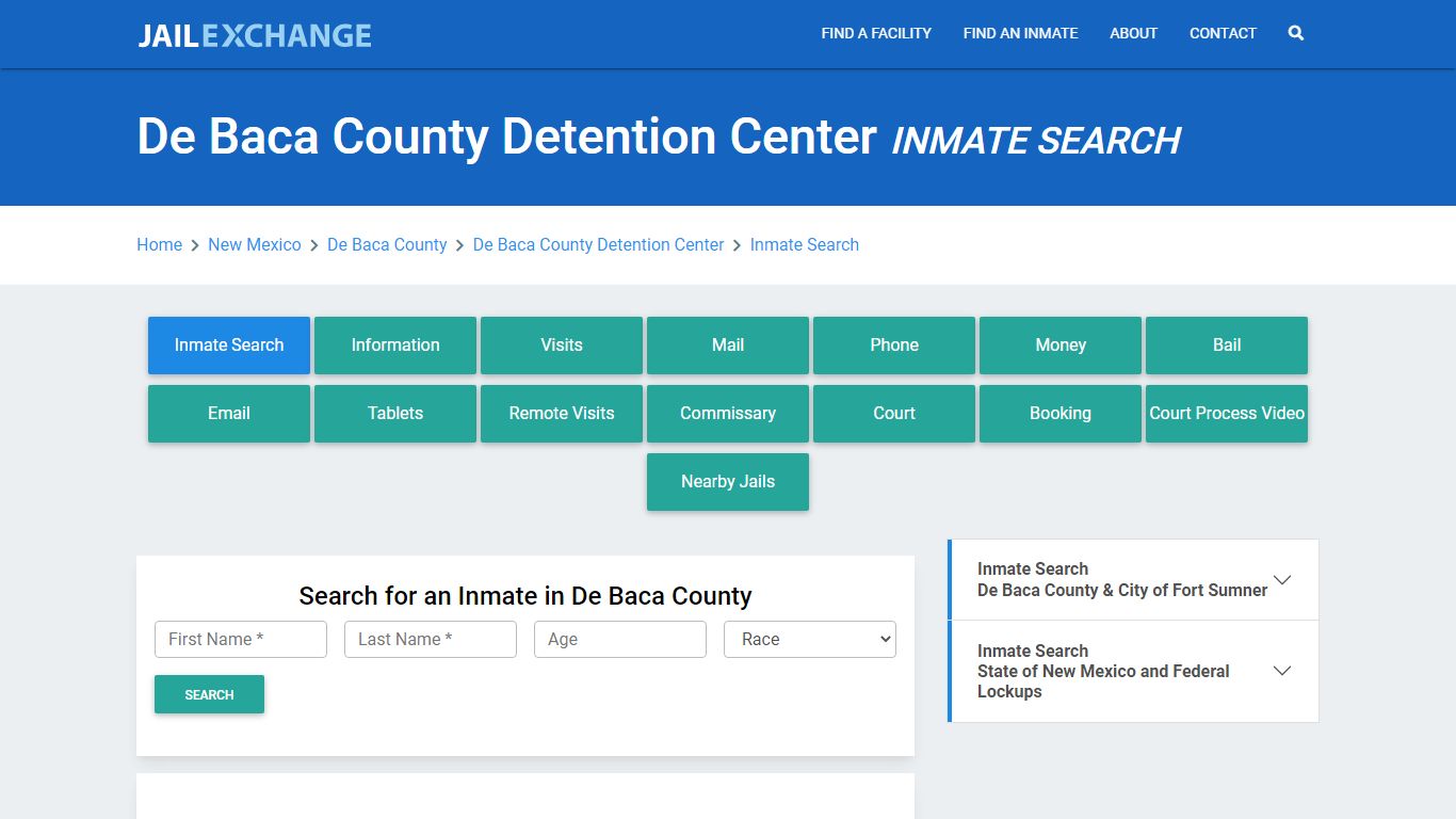 De Baca County Detention Center Inmate Search - Jail Exchange