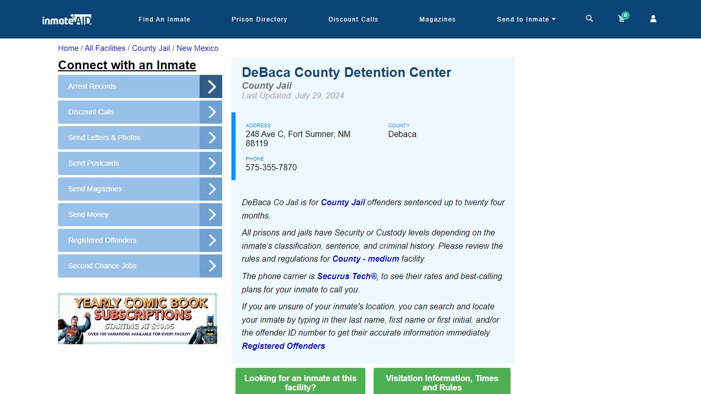 DeBaca County Detention Center - Inmate Locator