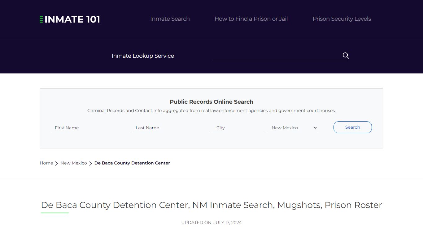 De Baca County Detention Center, NM Inmate Search, Mugshots, Prison ...